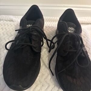 Adidas Black Athletic Shoes Sleek Design Comfortable Fit